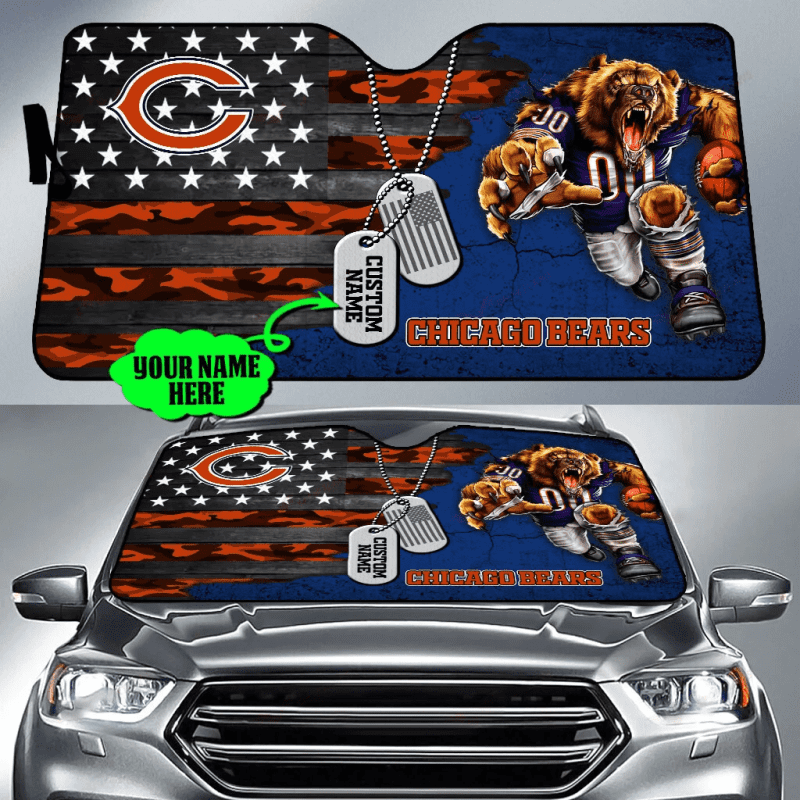 Chicago Bears Personalized Car Auto Windshield Sun Shade WSS1207