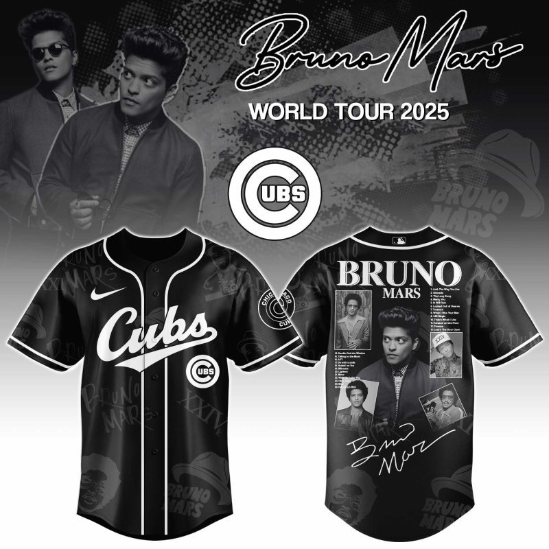 Chicago Cubs MLB x Bruno Mars at Park MGM Personalized Baseball Jersey For Fans