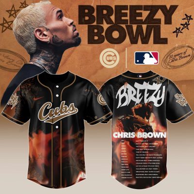 Chicago Cubs MLB x Chris Brown Breezy Bowl XX Stadium World Tour Personalized Baseball Jersey For Fans
