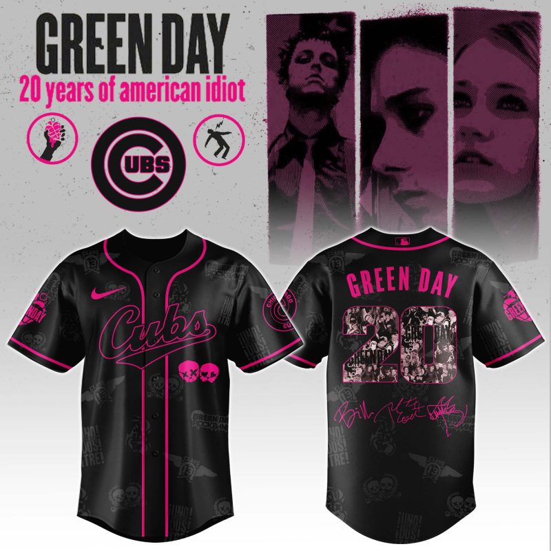Chicago Cubs MLB x Green Day 20th Anniversary Tour Personalized Baseball Jersey For Fans