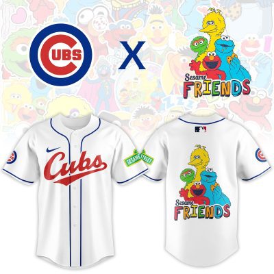 Chicago Cubs MLB x Sesame Street Night Personalized Baseball Jersey For Fans