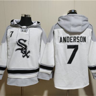 Chicago White Sox #7 Tim Anderson White Ageless Lace-Up Pullover Hoodie