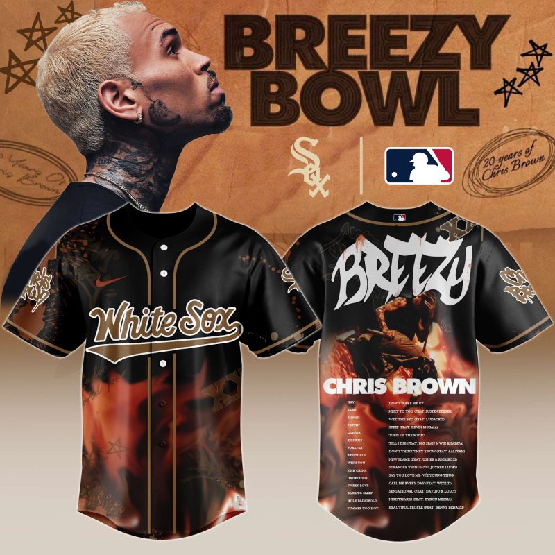 Chicago White Sox MLB x Chris Brown Breezy Bowl XX Stadium World Tour Personalized Baseball Jersey For Fans