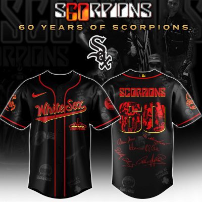 Chicago White Sox MLB x Scorpions 60th Anniversary Tour Personalized Baseball Jersey For Fans