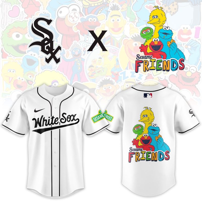 Chicago White Sox MLB x Sesame Street Night Personalized Baseball Jersey For Fans