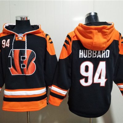 Cincinnati Bengals #94 Sam Hubbard Orange/Black Ageless Lace-Up Pullover Hoodie
