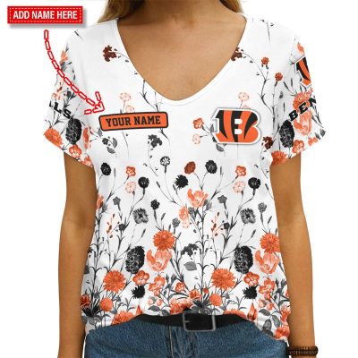 Cincinnati Bengals Personalized V-neck Women T-shirt VNT1096