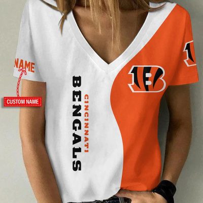 Cincinnati Bengals Personalized V-neck Women T-shirt VNT1103