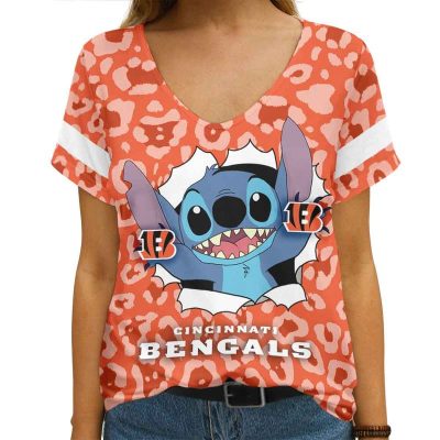 Cincinnati Bengals V-neck Women T-shirt VNT1094