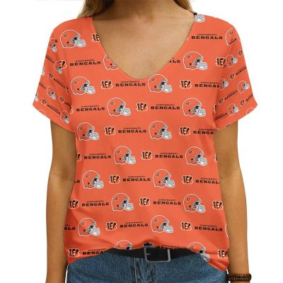 Cincinnati Bengals V-neck Women T-shirt VNT1098