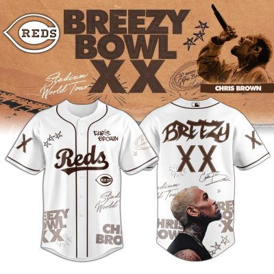 Cincinnati Reds MLB x Chris Brown Breezy Bowl XX Stadium World Tour Personalized Baseball Jersey For Fans
