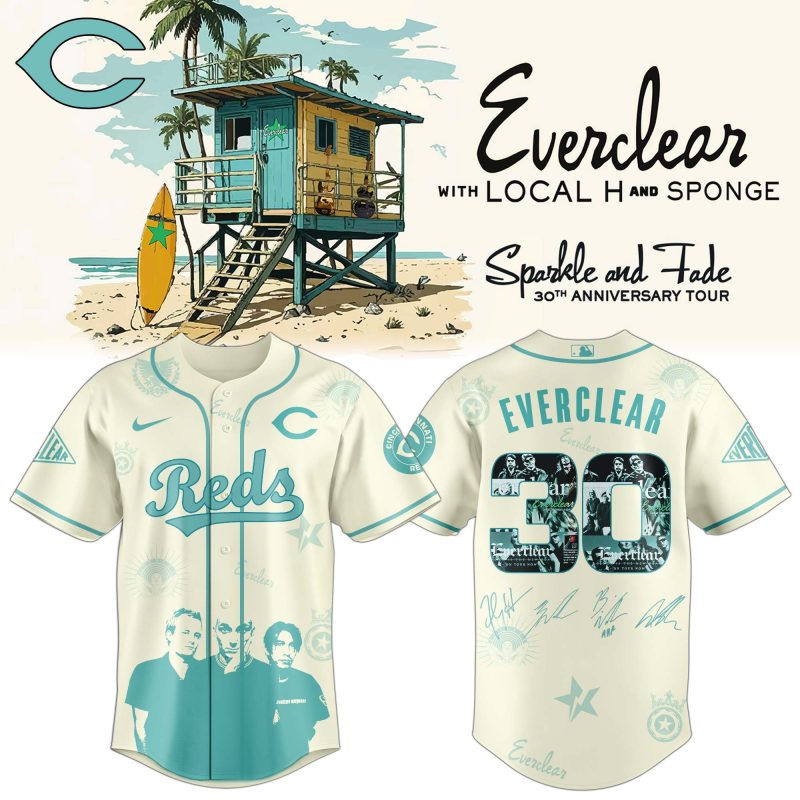 Cincinnati Reds MLB x Everclear 30th Anniversary Tour Personalized Baseball Jersey For Fans