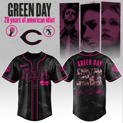 Cincinnati Reds MLB x Green Day 20th Anniversary Tour Personalized Baseball Jersey For Fans