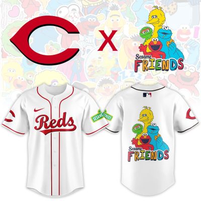 Cincinnati Reds MLB x Sesame Street Night Personalized Baseball Jersey For Fans