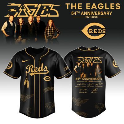 Cincinnati Reds MLB x The Eagles 54th Anniversary Tour Personalized Baseball Jersey For Fans