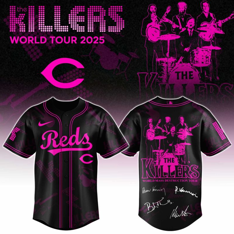 Cincinnati Reds MLB x The Killers 24th Anniversary Tour Personalized Baseball Jersey For Fans
