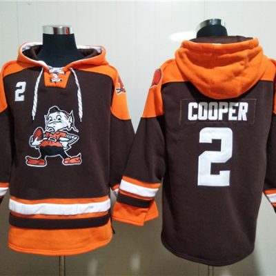 Cleveland Browns #2 Amari Cooper Brown Lace-Up Pullover Hoodie