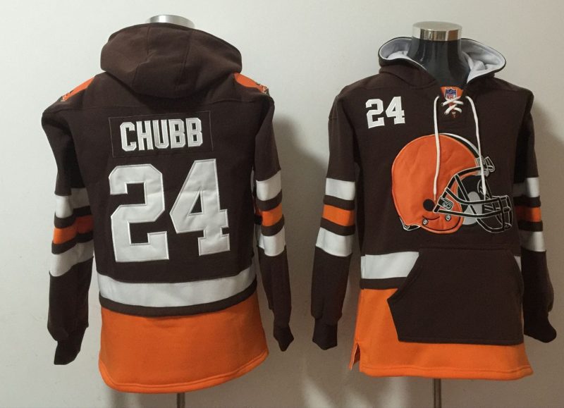 Cleveland Browns #24 Nick Chubb Black Ageless Lace-Up Pullover Hoodie