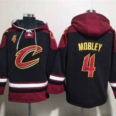 Cleveland Cavaliers #4 Evan Mobley Black/Red Ageless Lace-Up Pullover Hoodie