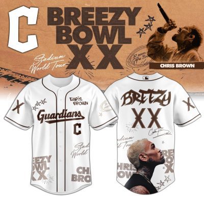 Cleveland Guardians MLB x Chris Brown Breezy Bowl XX Stadium World Tour Personalized Baseball Jersey For Fans