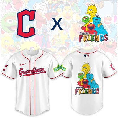 Cleveland Guardians MLB x Sesame Street Night Personalized Baseball Jersey For Fans