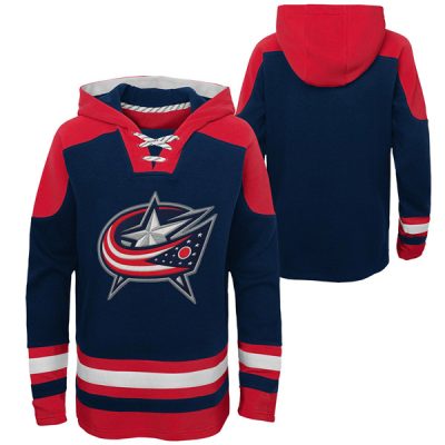Columbus Blue Jackets Blank Navy Ageless Lace-Up Pullover Hoodie