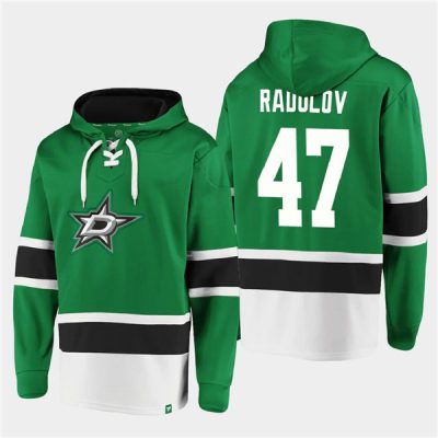 Dallas Stars #47 Alexander Radulov Green Ageless Lace-Up Pullover Hoodie