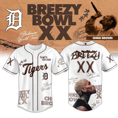 Detroit Tigers MLB x Chris Brown Breezy Bowl XX Stadium World Tour Personalized Baseball Jersey For Fans