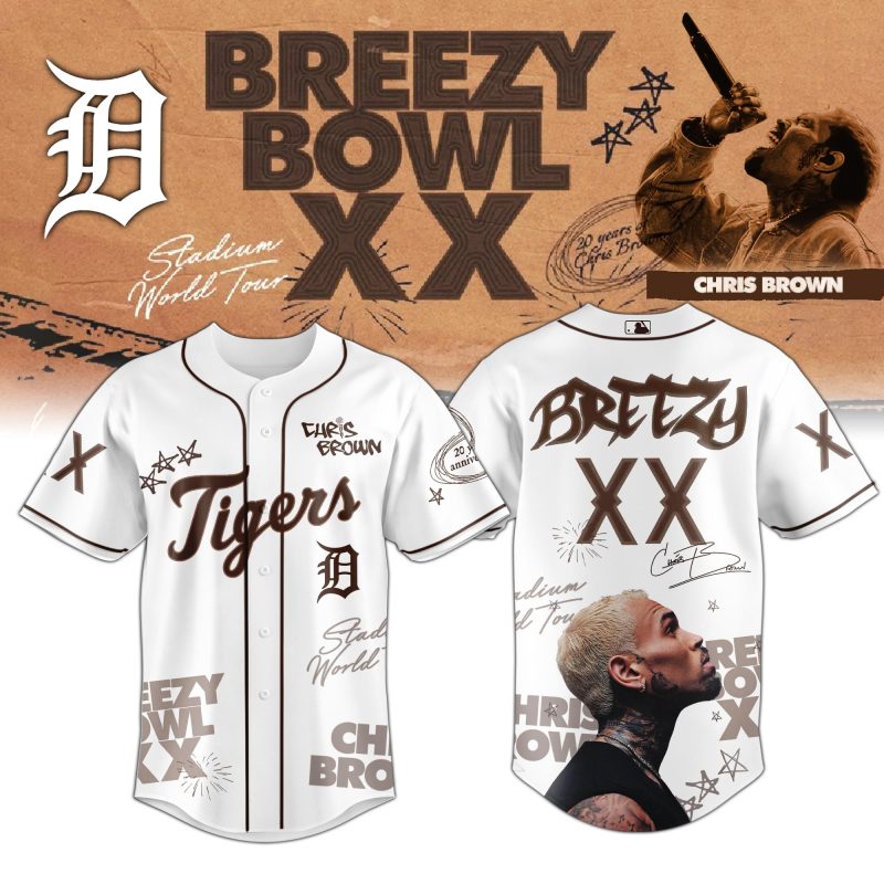 Detroit Tigers MLB x Chris Brown Breezy Bowl XX Stadium World Tour Personalized Baseball Jersey For Fans