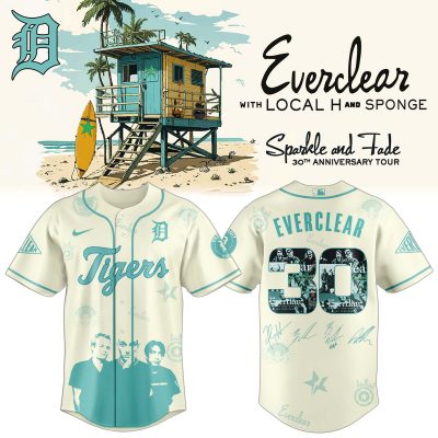 Detroit Tigers MLB x Everclear 30th Anniversary Tour Personalized Baseball Jersey For Fans