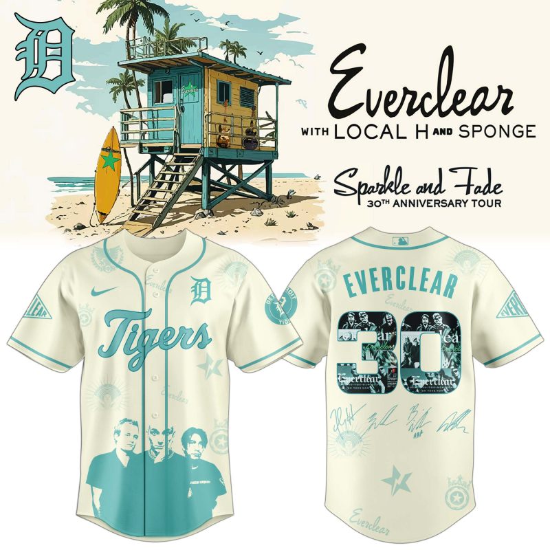 Detroit Tigers MLB x Everclear 30th Anniversary Tour Personalized Baseball Jersey For Fans