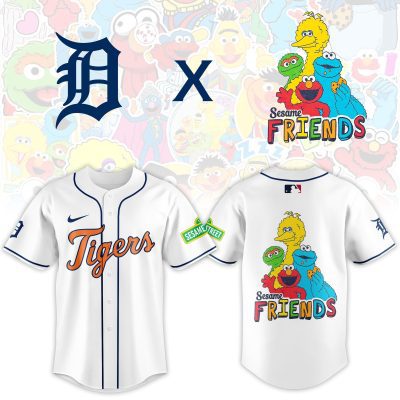 Detroit Tigers MLB x Sesame Street Night Personalized Baseball Jersey For Fans