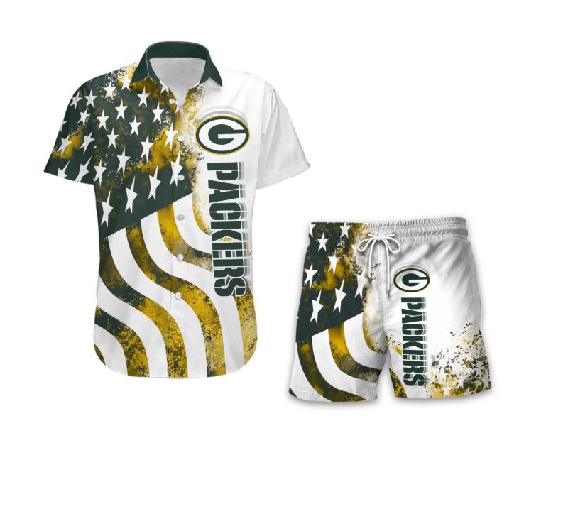 Green Bay Packers Combo Hawaiian Shirt and Shorts AHS1028