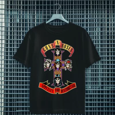 Guns N' Roses Appetite For Destruction Floral Cross T-Shirt