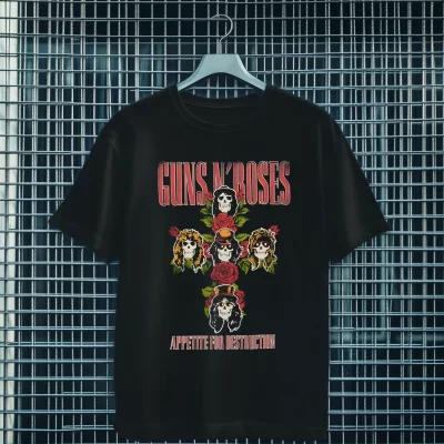 Guns N' Roses T-Shirt Guns N' Roses Appetite For Destruction Floral Cross Shirt