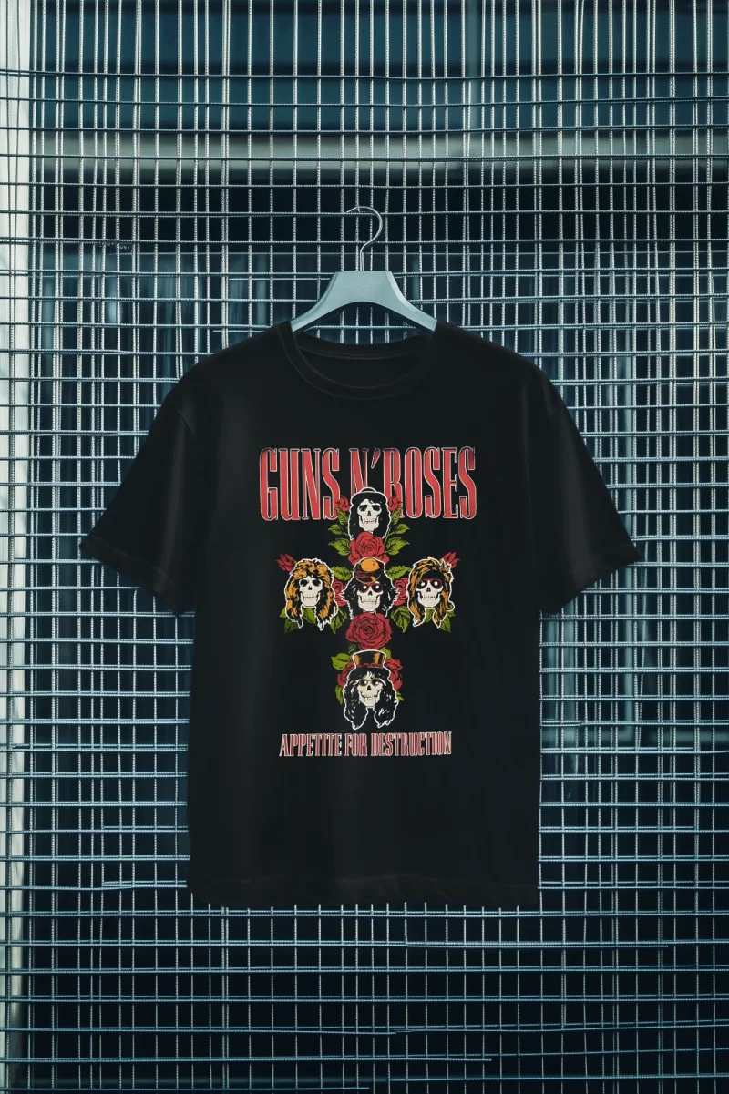 Guns N' Roses T-Shirt Guns N' Roses Appetite For Destruction Floral Cross Shirt