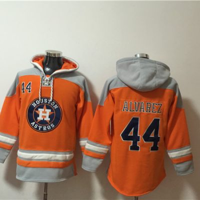 Houston Astros #44 Yordan Alvarez Orange Ageless Lace-Up Pullover Hoodie