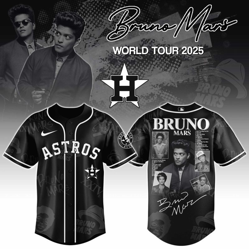 Houston Astros MLB x Bruno Mars at Park MGM Personalized Baseball Jersey For Fans