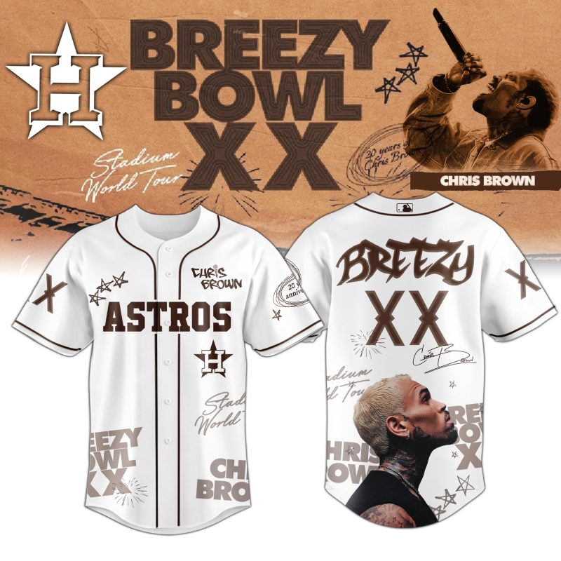 Houston Astros MLB x Chris Brown Breezy Bowl XX Stadium World Tour Personalized Baseball Jersey For Fans