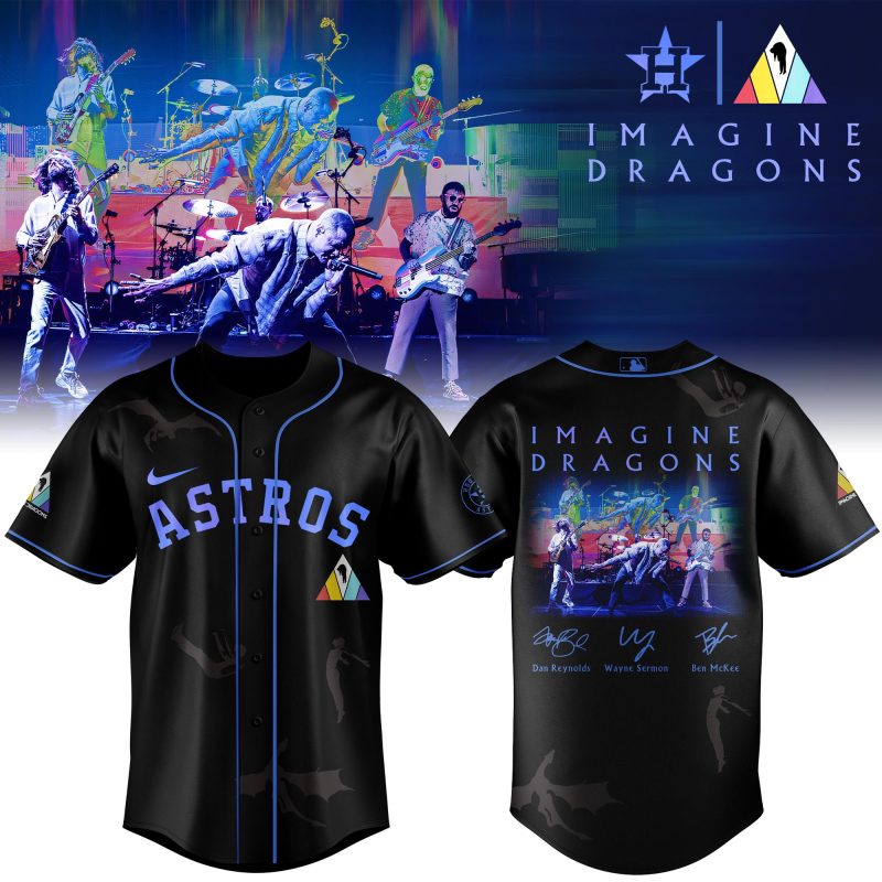 Houston Astros MLB x Imagine Dragons 17th Anniversary Tour Personalized Baseball Jersey For Fans