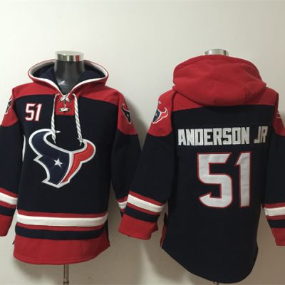 Houston Texans #51 Will Anderson Jr Navy Ageless Lace-Up Pullover Hoodie