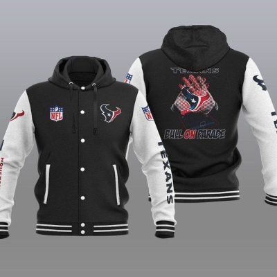 Houston Texans Hooded Button Jacket with Hood - Black