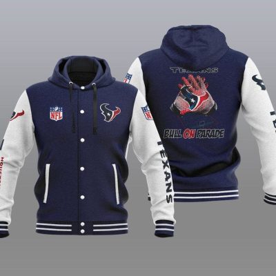 Houston Texans Hooded Button Jacket with Hood - Navy