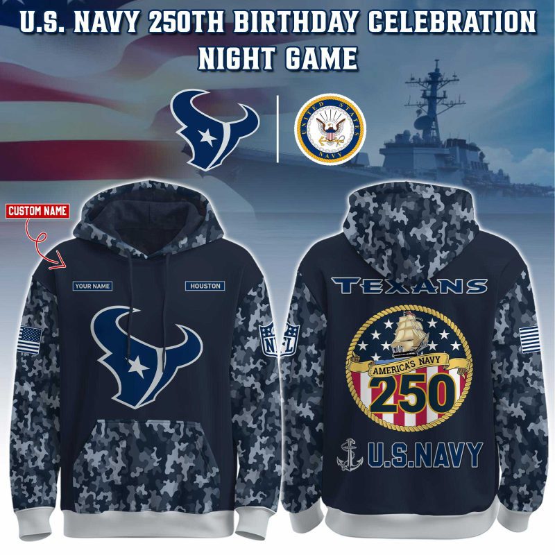 Houston Texans Navy 250th Birthday Unisex Performance Hoodie