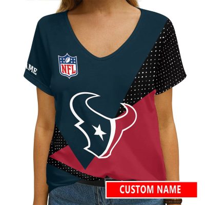 Houston Texans Personalized V-neck Women T-shirt  VNT1189