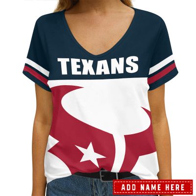 Houston Texans Personalized V-neck Women T-shirt  VNT1190
