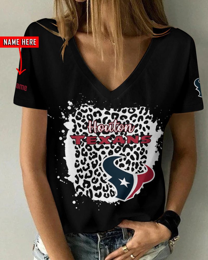 Houston Texans Personalized V-neck Women T-shirt  VNT1192