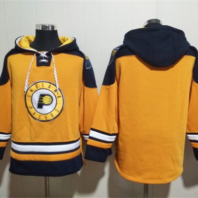 Indiana Pacers Blank Yellow Lace-Up Pullover Hoodie