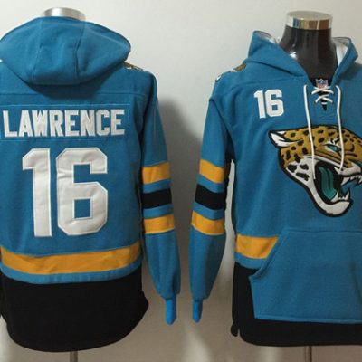 Jacksonville Jaguars #16 Trevor Lawrence Teal Ageless Lace-Up Pullover Hoodie