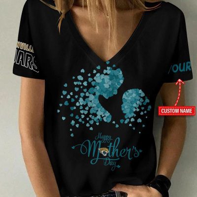 Jacksonville Jaguars Happy Mother's Day Summer Women V-neck T-shirt  VNT1211